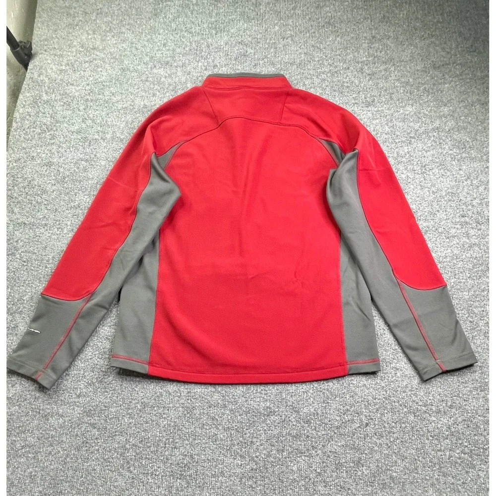 The North Face Pullover Men's M Red Grey FlashDry 1/4 Zip